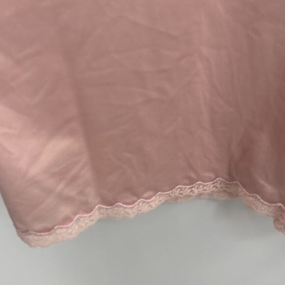 Vintage 70s Vanity Fair Babydoll Lace Slip Dress M Pastel Coquette Lace Bow USA - Picture 4 of 9